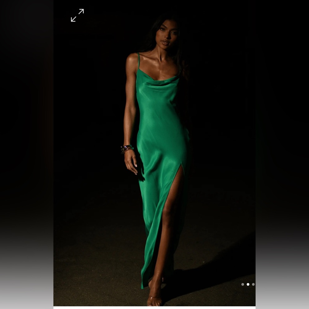 Meshki long open back dress